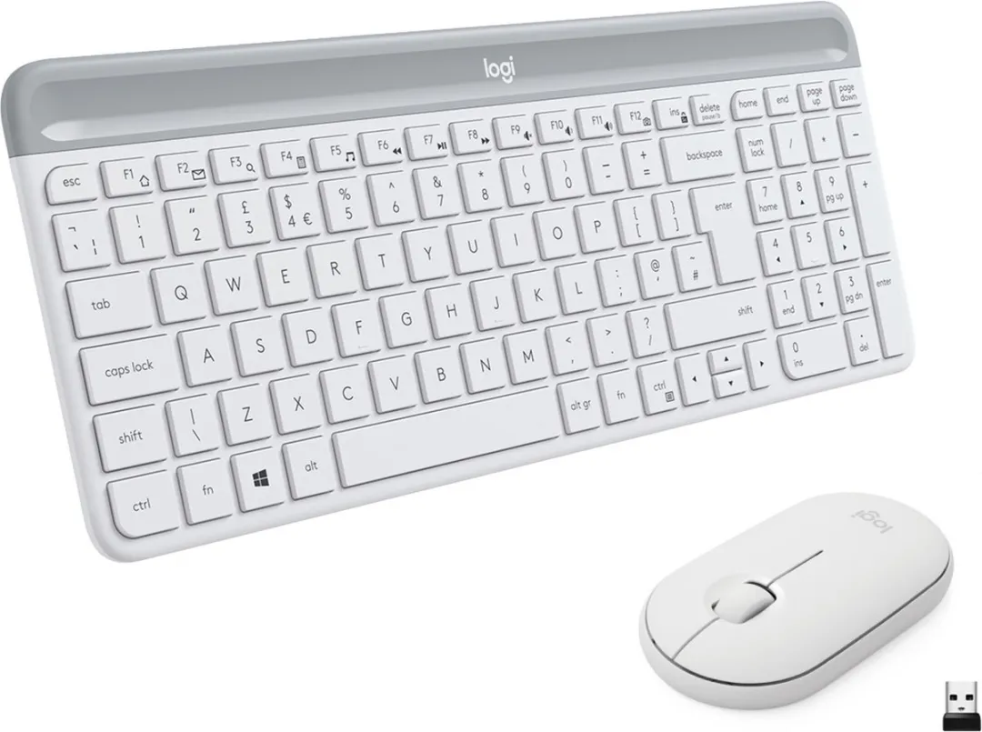Logitech MK470 Slim Combo - Draadloos Toetsenbord en Muis Wit