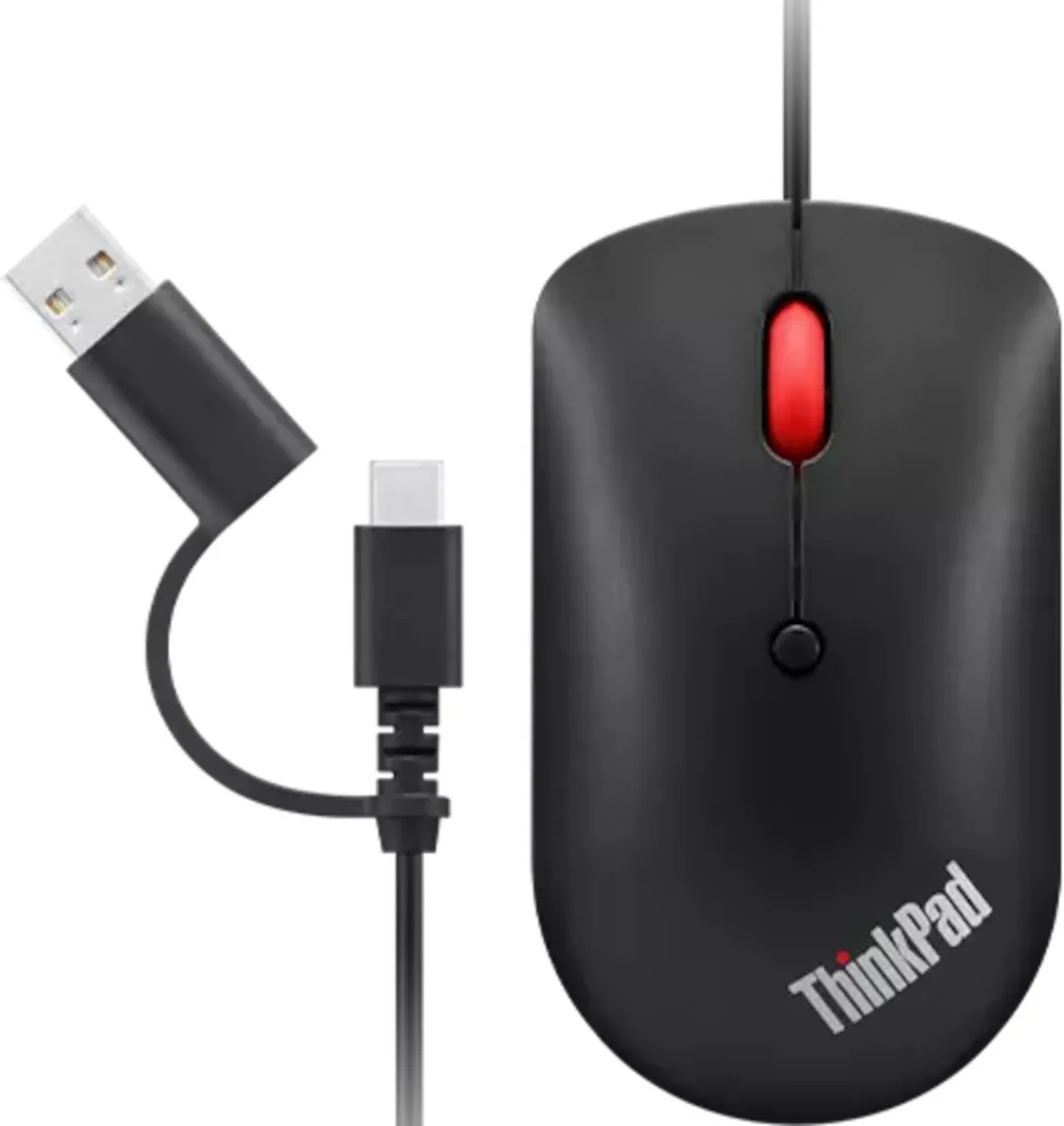 Lenovo 4Y51D20850 Ambidextrous Muis - USB Type-C - 2400 DPI - Zwart