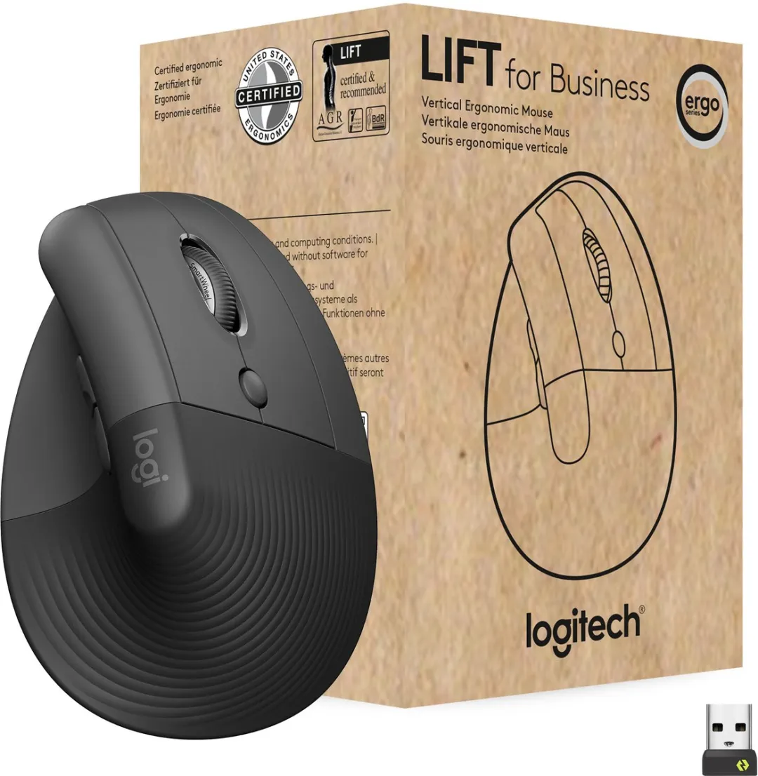 Logitech Lift Vertical Muis 910-006494 - 4000 DPI - Grafiet