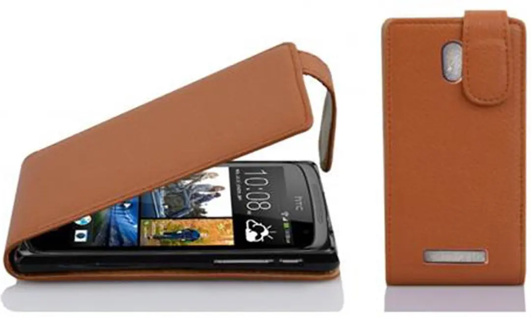 Cadorabo Hoesje geschikt voor HTC Desire 500 in COGNAC BRUIN