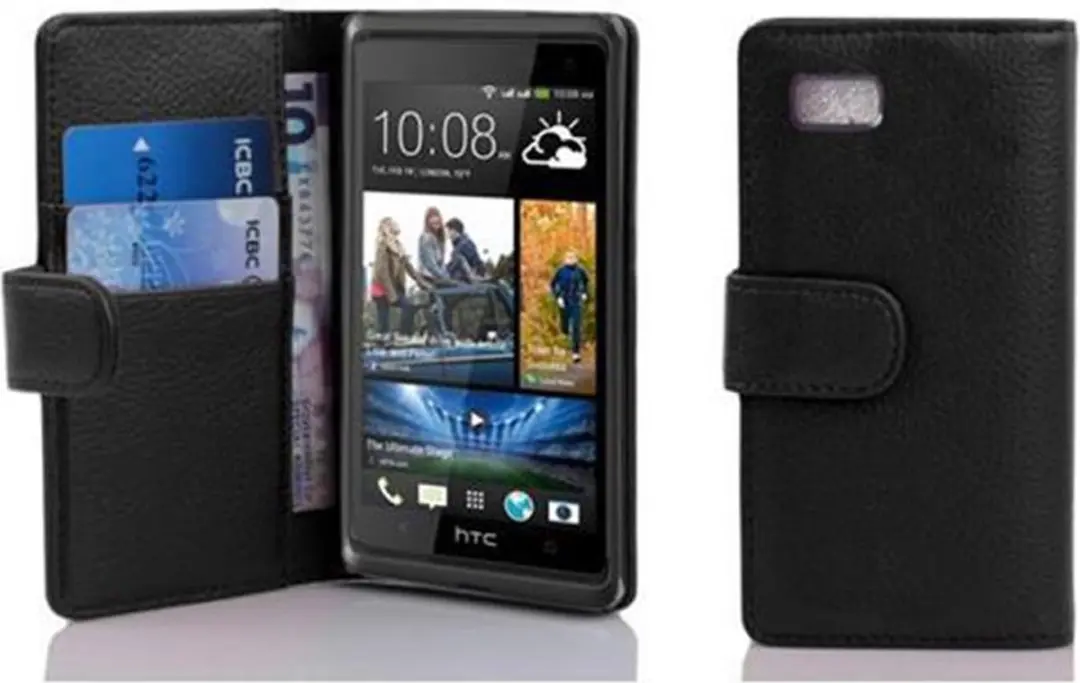 Cadorabo Hoesje geschikt voor HTC Desire 600 in ZWARTE OXIDE