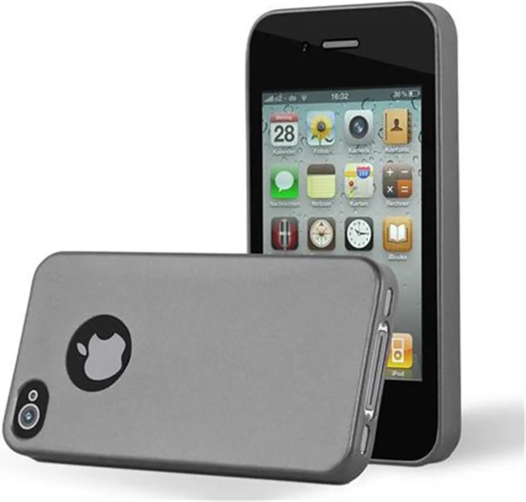 Cadorabo Hoesje geschikt voor Apple iPhone 4 / 4S in METALLIC GRIJS - Beschermhoes gemaakt van flexibel TPU silicone Case Cover