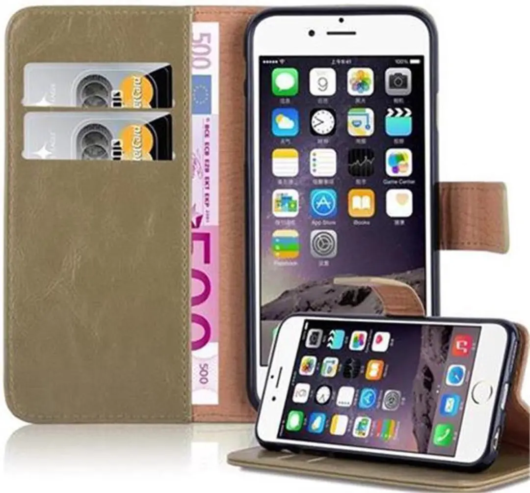 Cadorabo Hoesje geschikt voor Apple iPhone 6 / 6S in CAPPUCCINO BRUIN