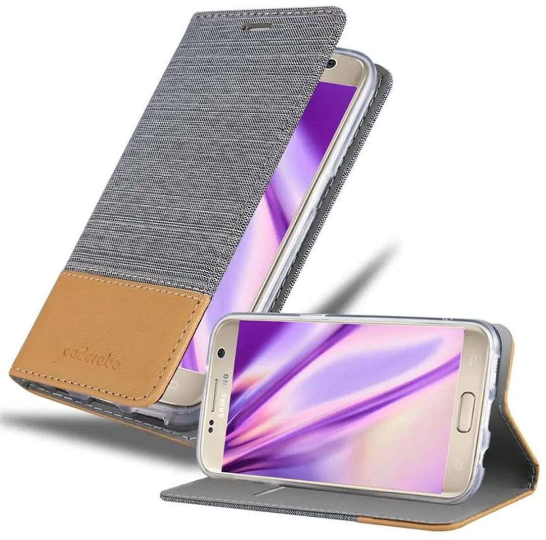 Cadorabo Hoesje geschikt voor Samsung Galaxy S7 in LICHTGRIJS BRUIN