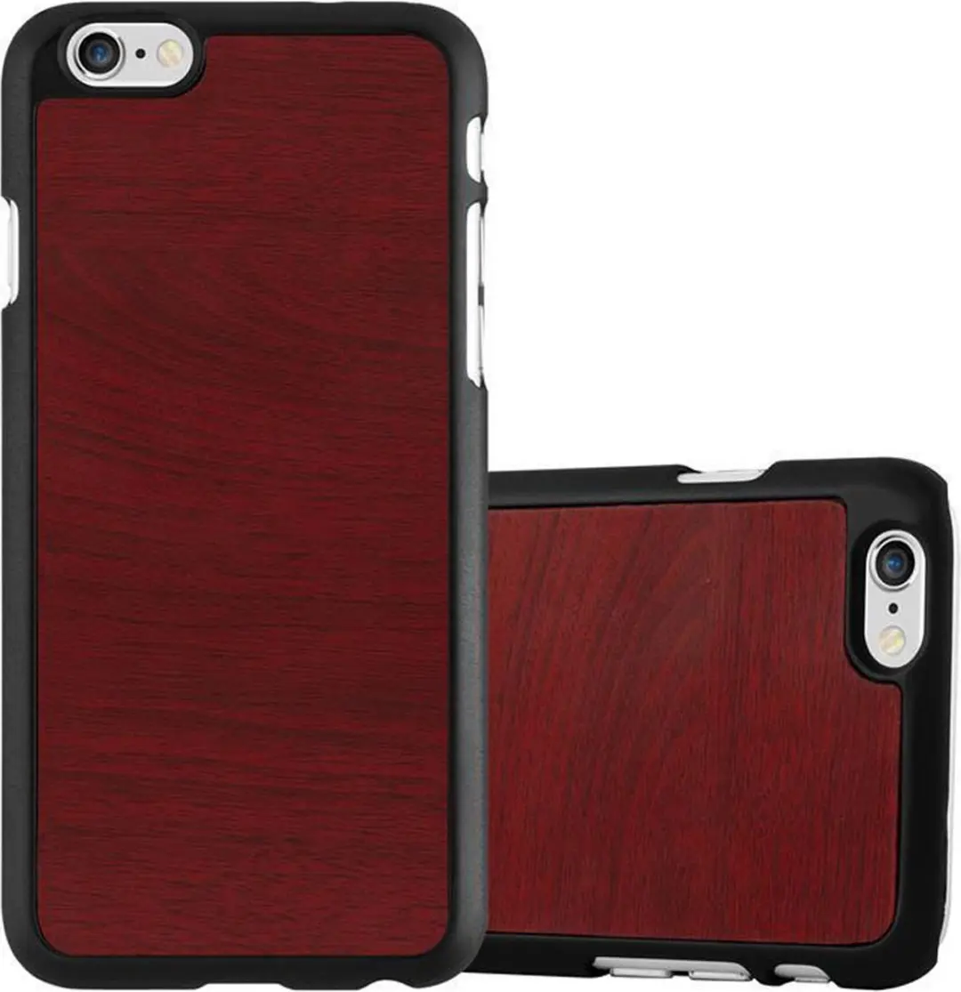 Cadorabo Hoesje geschikt voor Apple iPhone 6 PLUS / 6S PLUS in WOODY ROOD