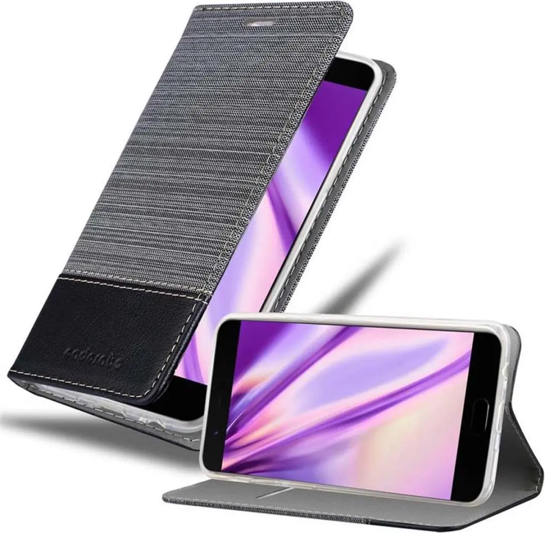 Cadorabo Hoesje geschikt voor OnePlus 5 in GRIJS ZWART