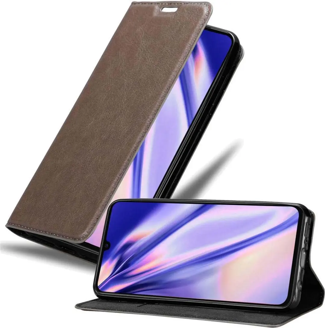 Cadorabo Hoesje geschikt voor Xiaomi Mi 9 in KOFFIE BRUIN - Beschermhoes met magnetische sluiting, standfunctie en kaartvakje Book Case Cover Etui