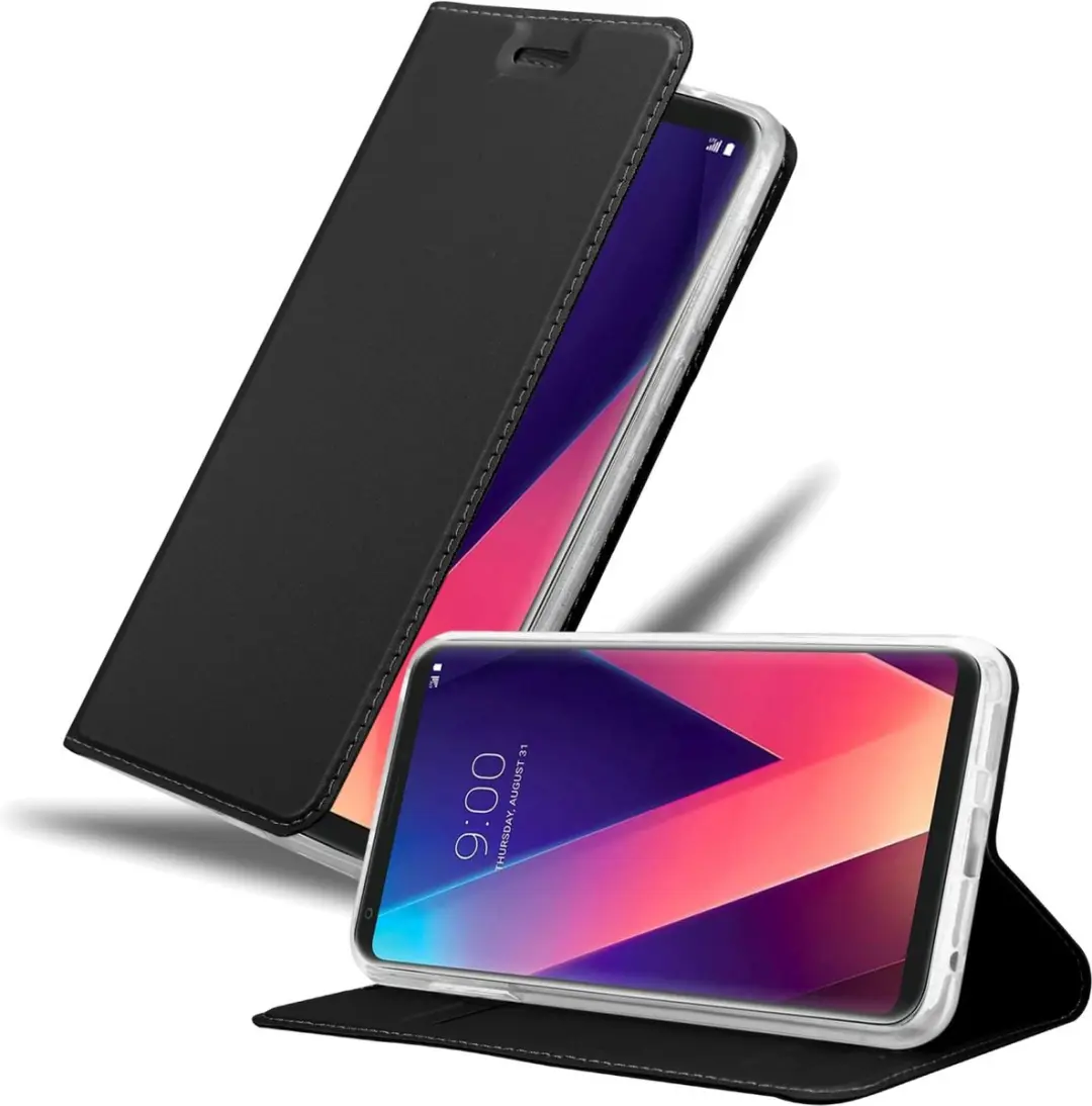Cadorabo Hoesje geschikt voor LG V30 / V30+ / V30S / V30S+ in CLASSY ZWART