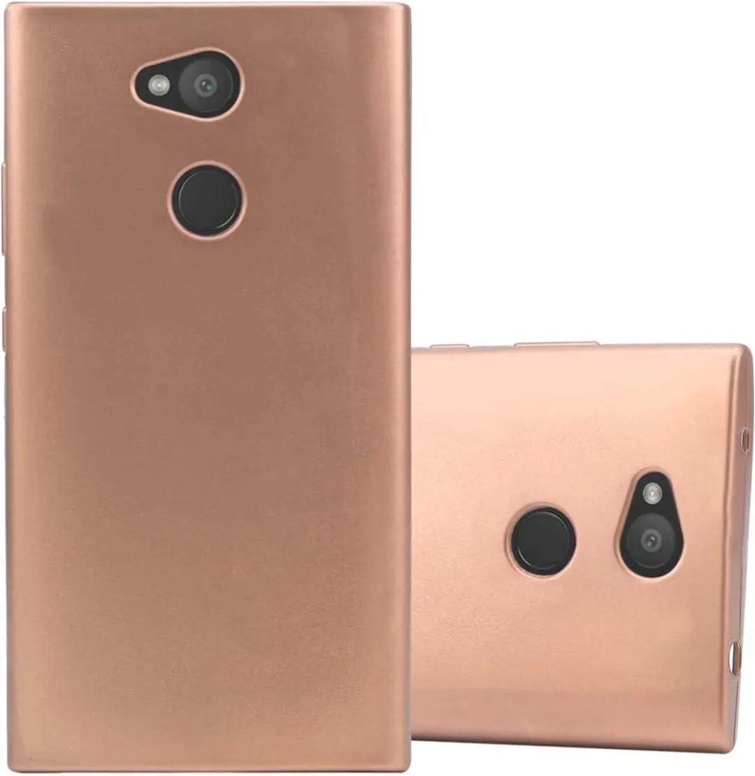 Cadorabo Hoesje geschikt voor Sony Xperia L2 in METALLIC ROSE GOUD