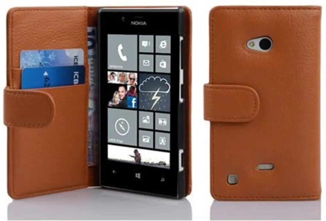 Cadorabo Hoesje geschikt voor Nokia Lumia 720 in COGNAC BRUIN