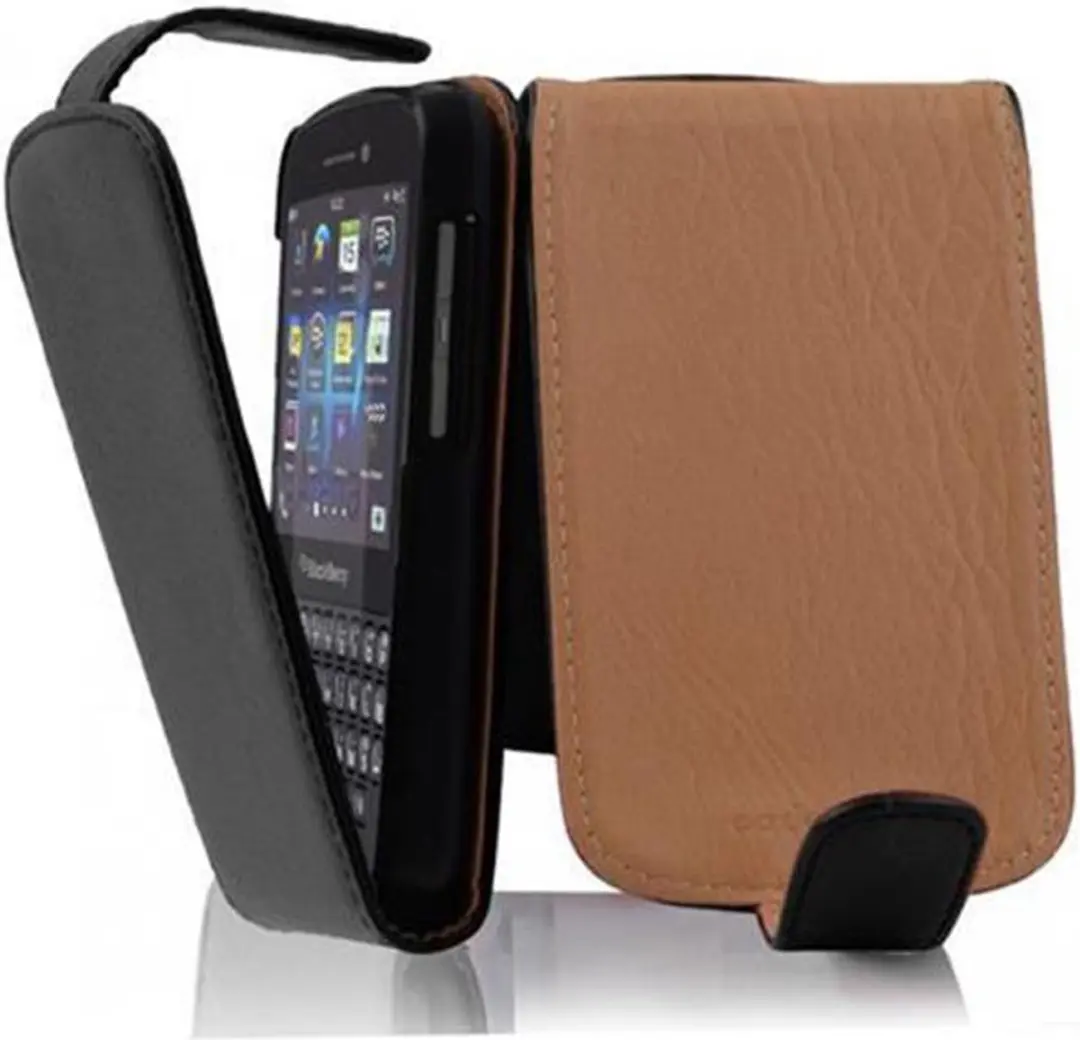 Cadorabo Hoesje geschikt voor Blackberry Q10 in ZWARTE OXIDE