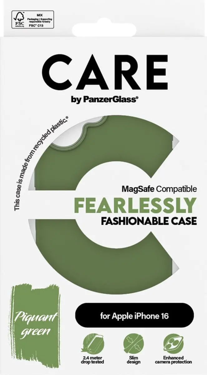 PanzerGlass CARE Fashion Hoesje iPhone 16 MagSafe - Groen - afbeelding 4 van 6