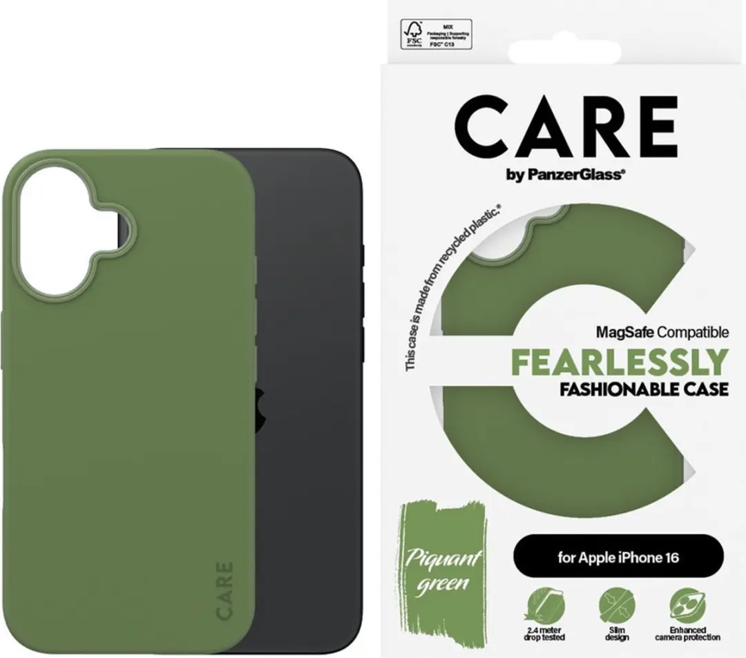 PanzerGlass CARE Fashion Hoesje iPhone 16 MagSafe - Groen - afbeelding 3 van 6