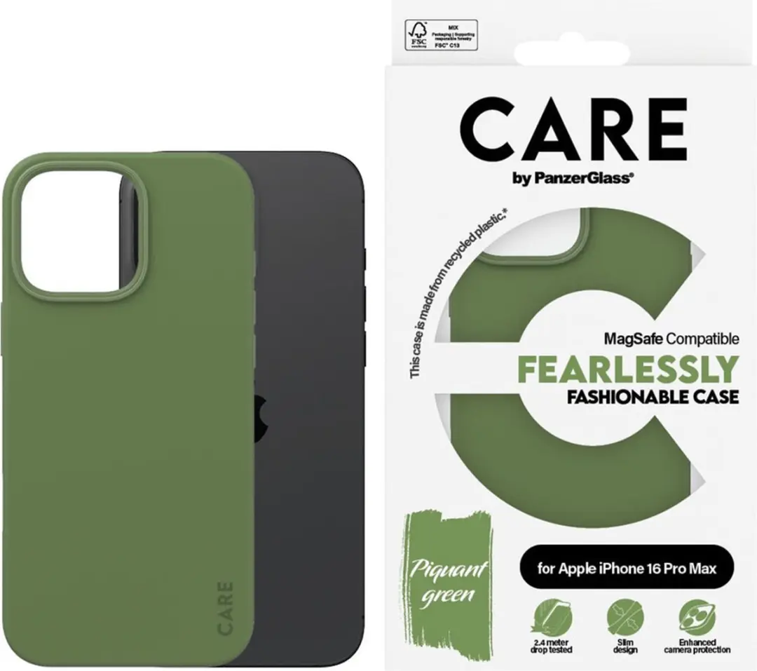PanzerGlass CARE Fashion Hoesje iPhone 16 Pro Max - Groen - afbeelding 3 van 6