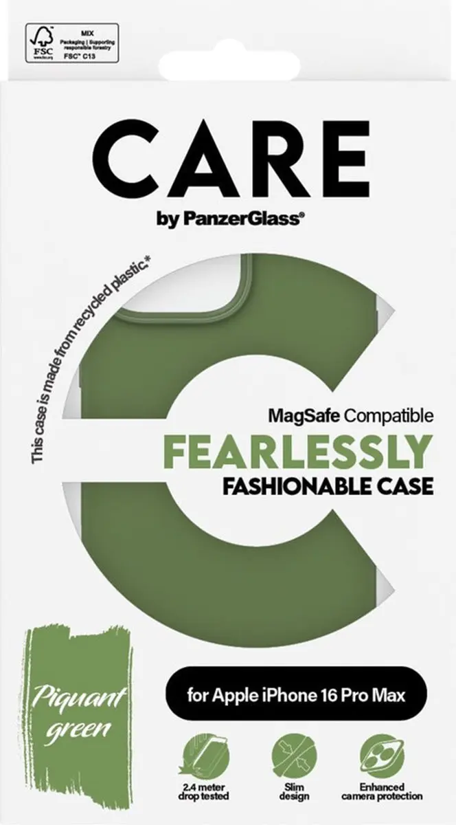 PanzerGlass CARE Fashion Hoesje iPhone 16 Pro Max - Groen - afbeelding 4 van 6