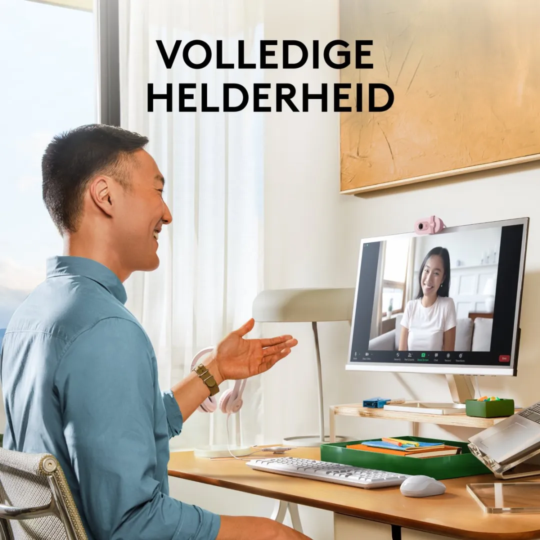 Logitech Brio 100 - Webcam - Full HD - 1080p/30fps - Rose