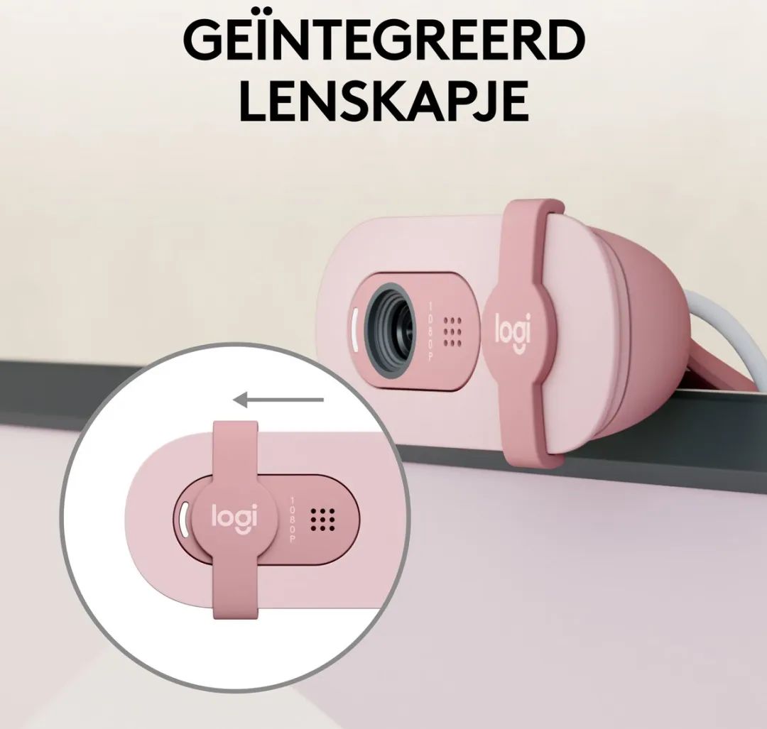 Logitech Brio 100 - Webcam - Full HD - 1080p/30fps - Rose