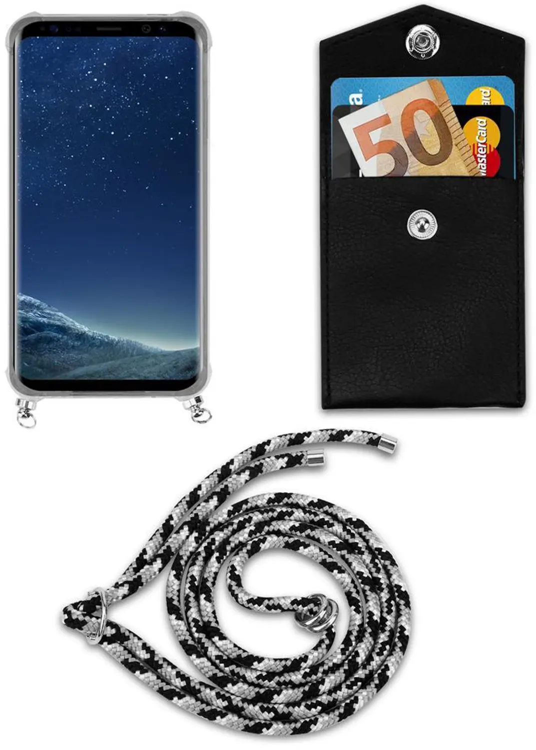 Cadorabo Hoesje geschikt voor Samsung Galaxy S8 PLUS in ZWARTE CAMOUFLAGE