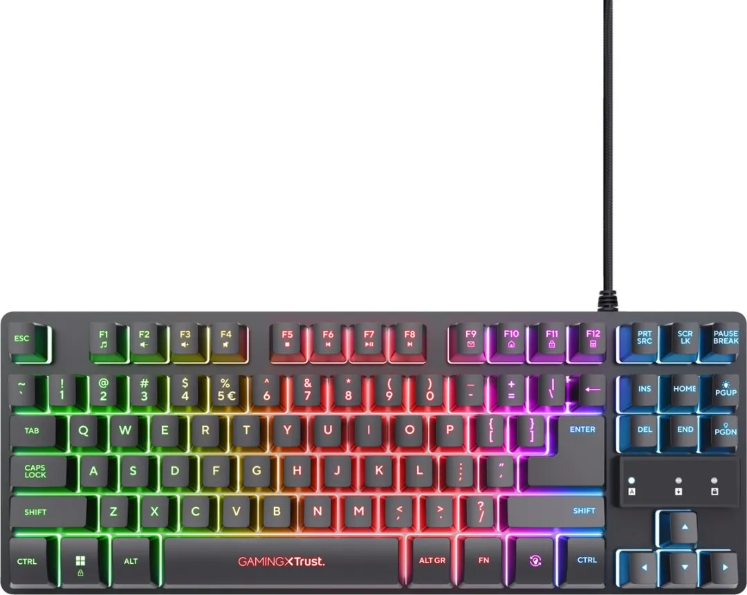Trust GXT 833 Thado - Bedraad Gaming Toetsenbord - Tenkeyless (TKL) - PC/PS5 - QWERTY - Zwart