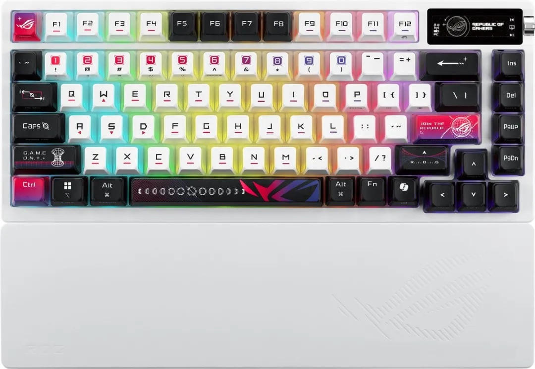 ASUS ROG Azoth X 90MP044F-BKUA30 Toetsenbord - Bedraad & Draadloos - Zwart/Wit