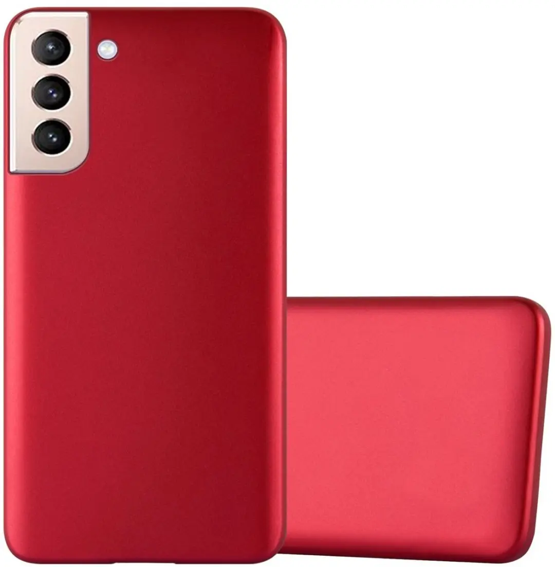 Cadorabo Hoesje geschikt voor Samsung Galaxy S21 PLUS in METALLIC ROOD