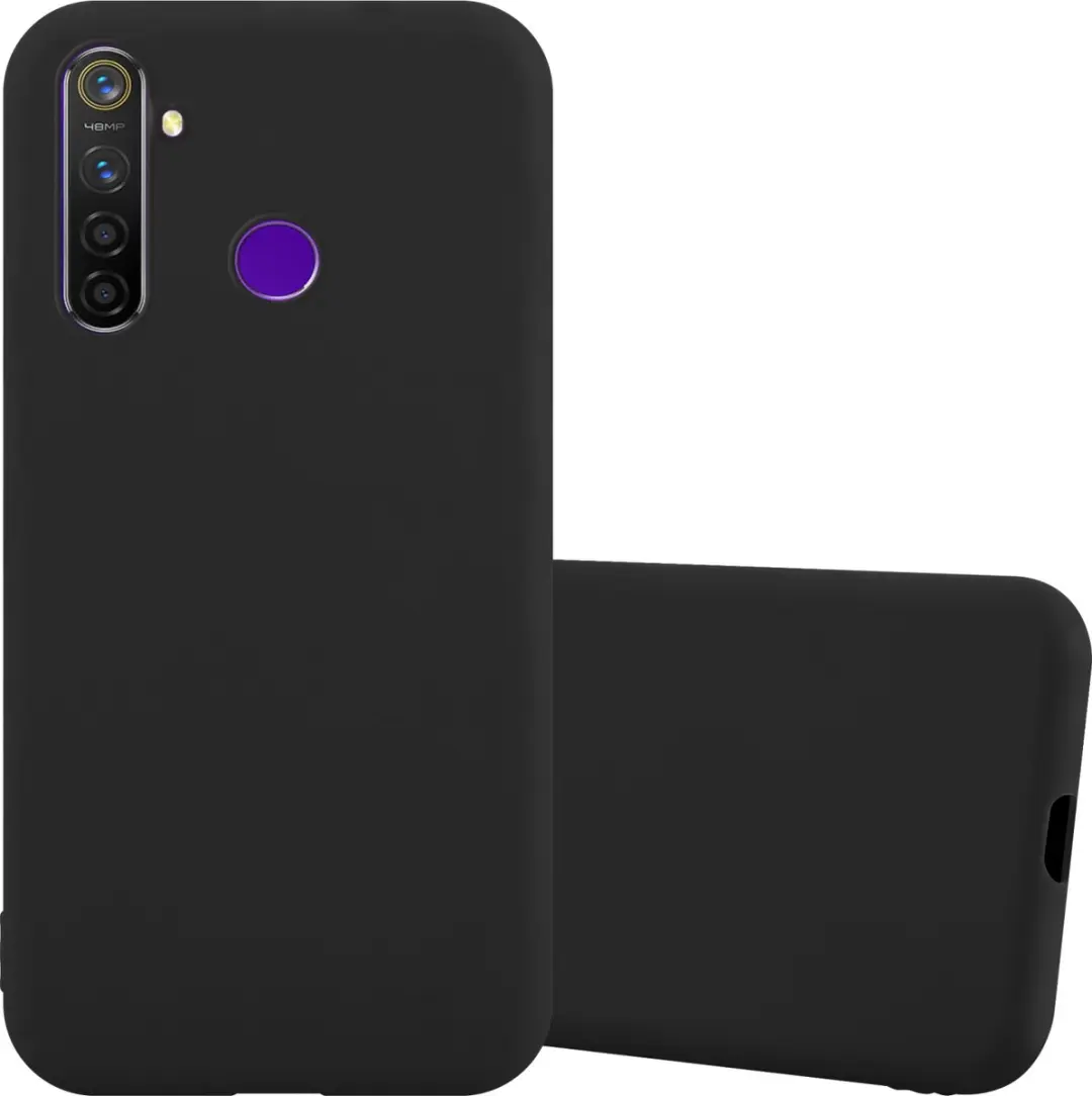 Cadorabo Hoesje geschikt voor Realme 5 / 5i / 6i / C3 in CANDY ZWART