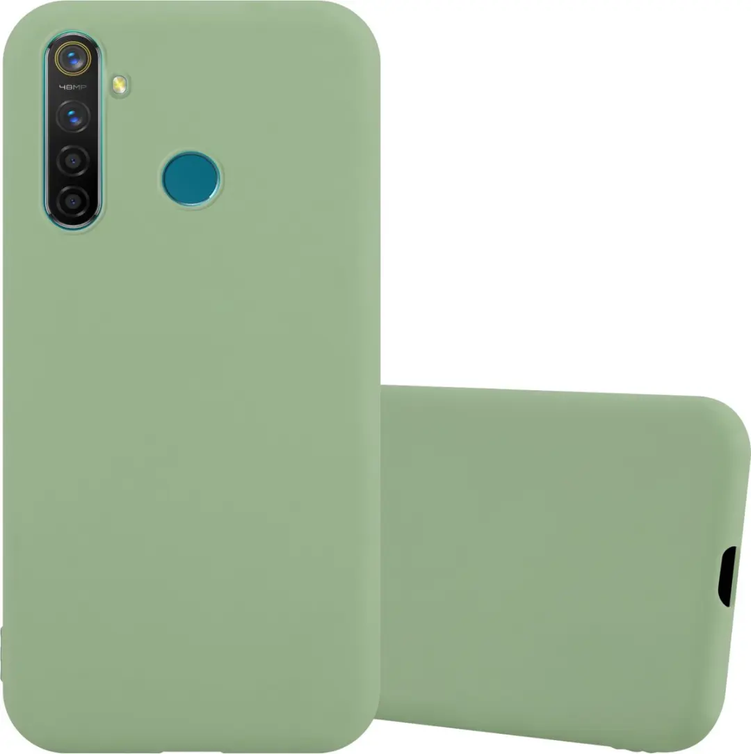 Cadorabo Hoesje geschikt voor Realme 5 PRO / Realme Q in CANDY PASTEL GROEN