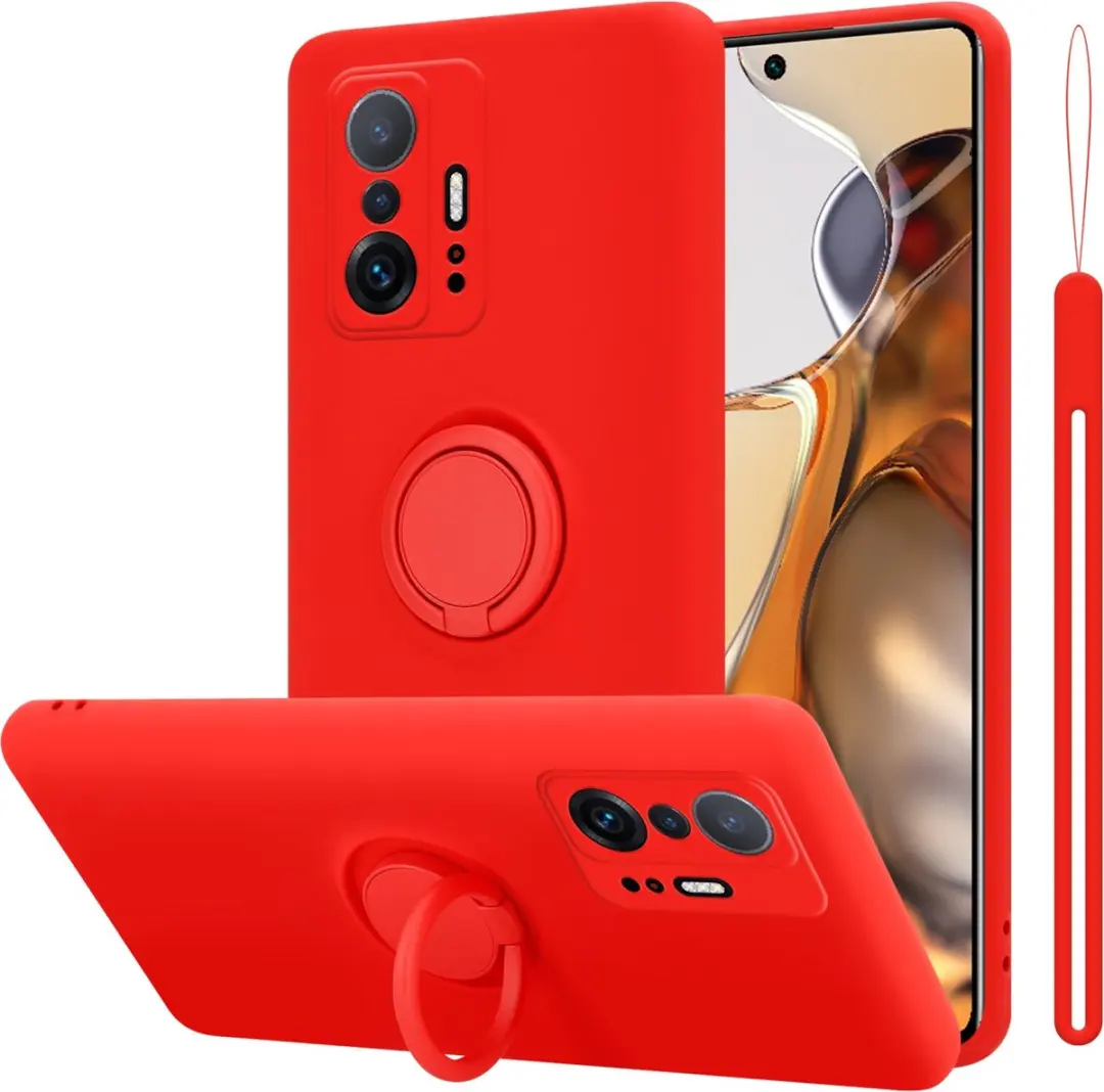 Cadorabo Hoesje geschikt voor Xiaomi 11T / 11T PRO in LIQUID ROOD