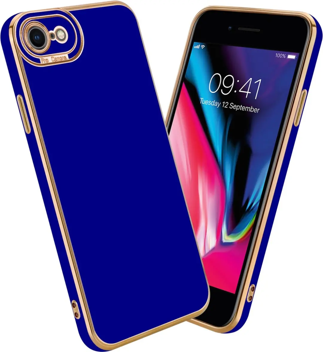 Cadorabo Hoesje geschikt voor Apple iPhone 7 / 7S / 8 / SE 2020 in Glossy Blauw