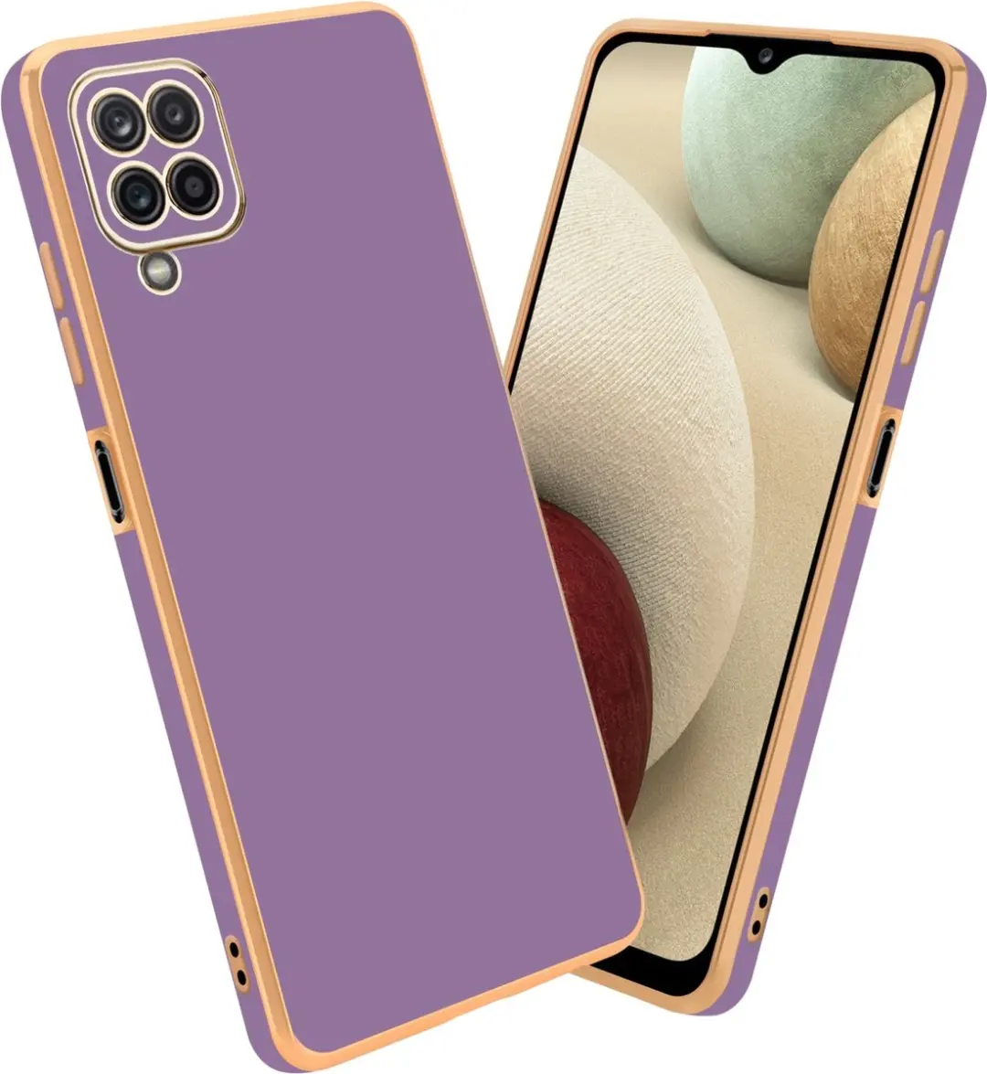 Cadorabo Hoesje geschikt voor Samsung Galaxy A12 / M12 in Glossy Paars
