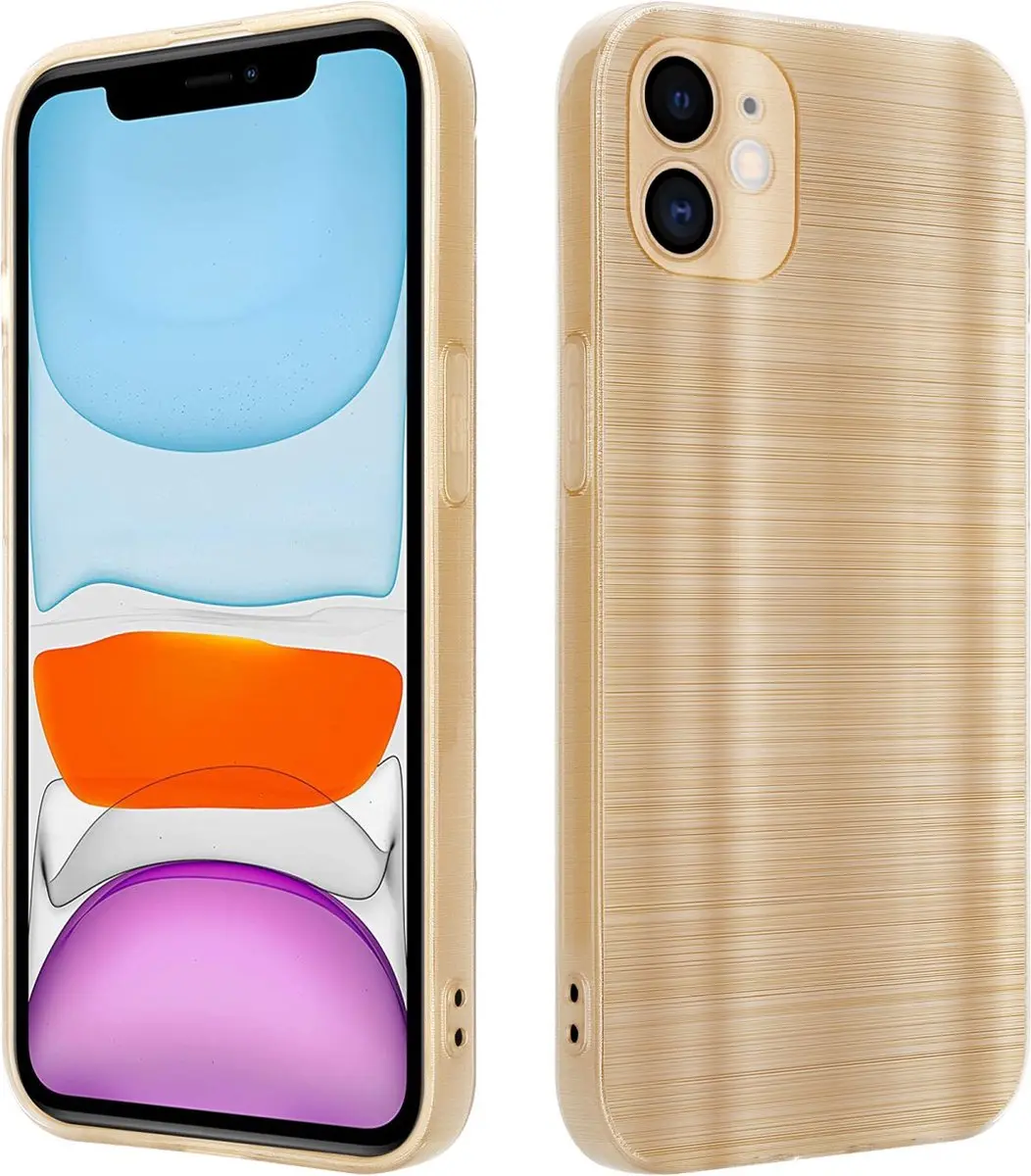 Cadorabo Hoesje geschikt voor Apple iPhone 11 in Brushed Goud