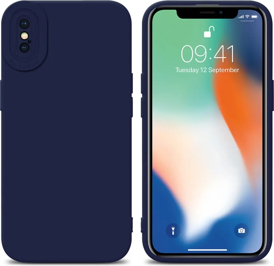 Cadorabo Hoesje geschikt voor Apple iPhone X / XS in FLUID DONKER BLAUW