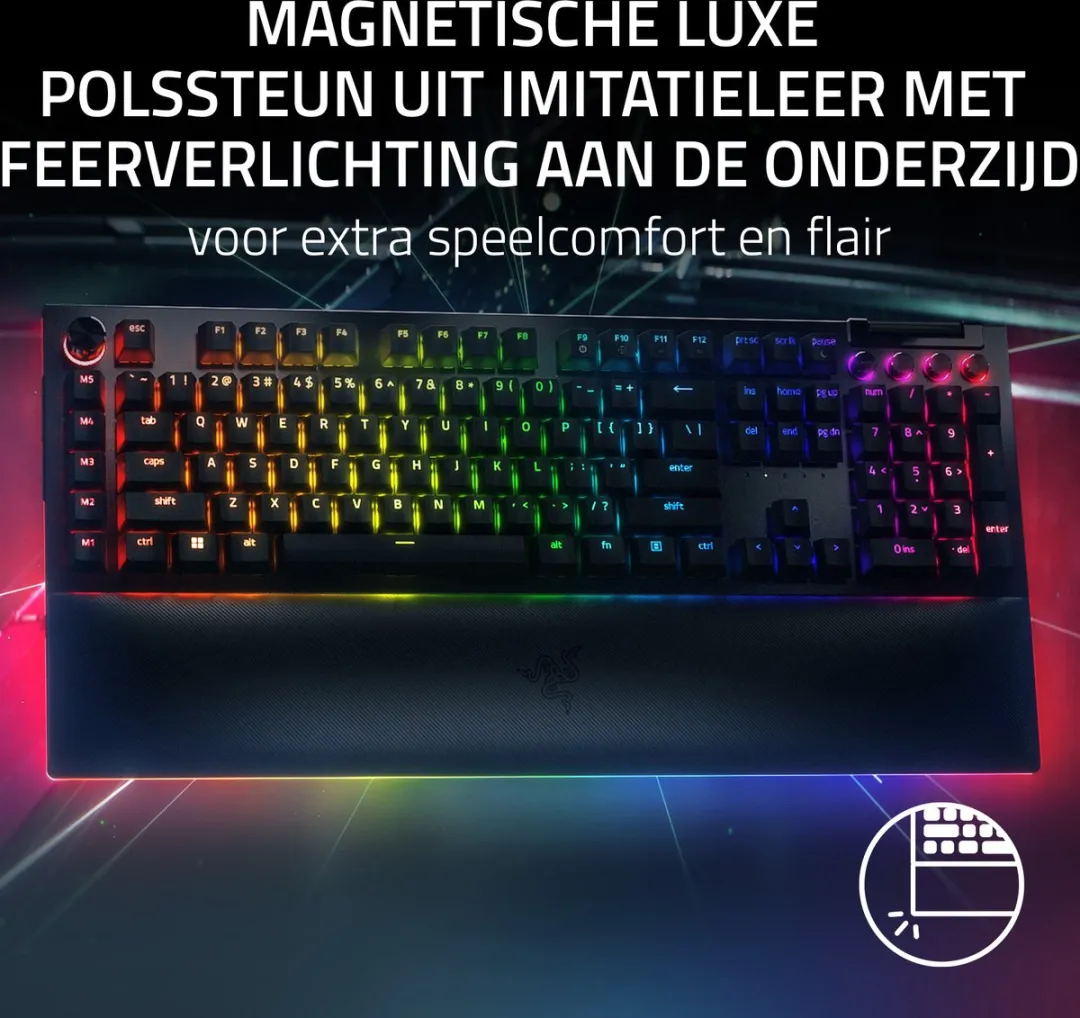 Razer BlackWidow V4 Pro RZ03-04681800-R3M1 Gaming Toetsenbord - Yellow Switch - Zwart