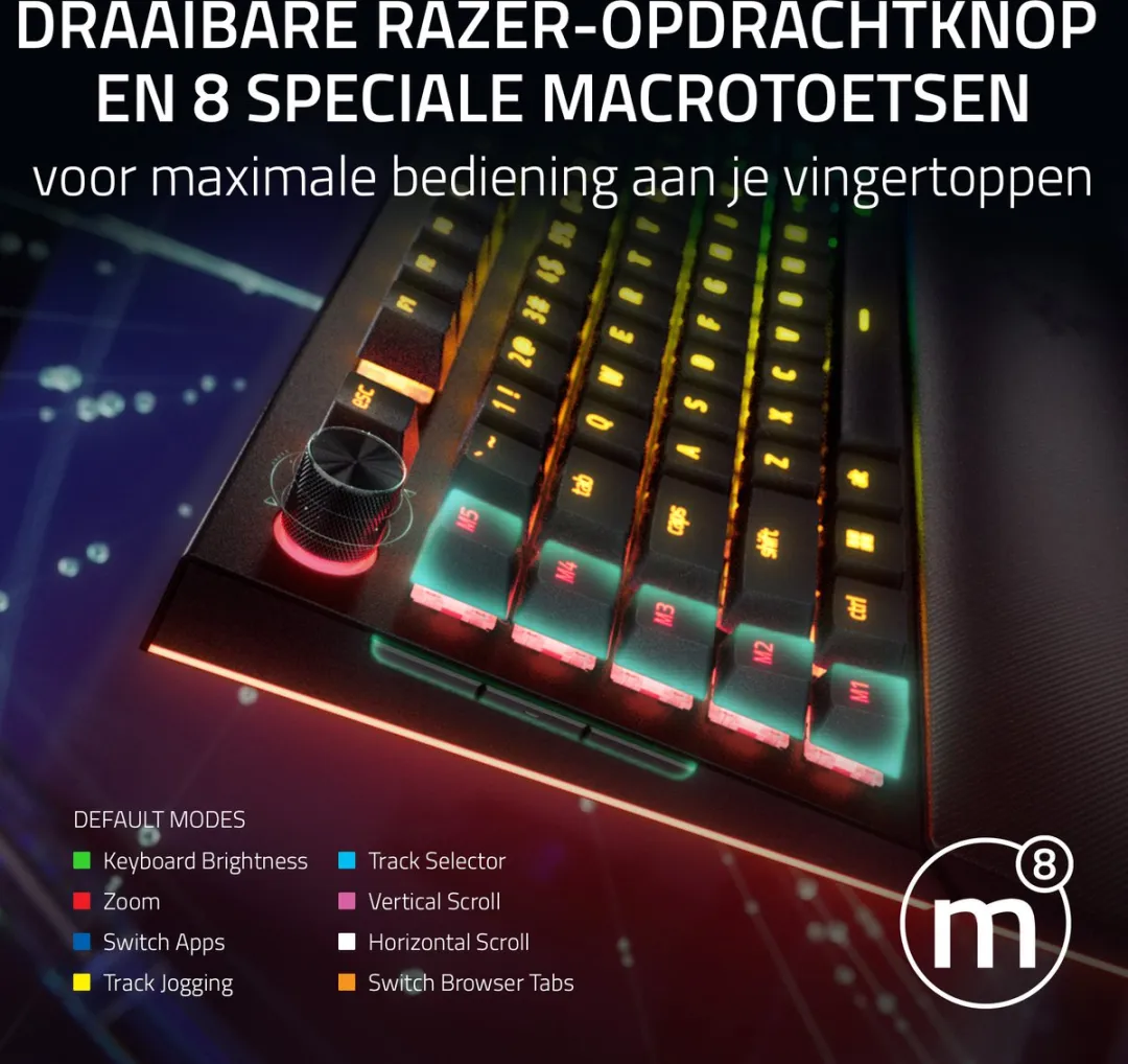 Razer BlackWidow V4 Pro RZ03-04681800-R3M1 Gaming Toetsenbord - Yellow Switch - Zwart