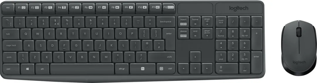Logitech MK235 Draadloos Toetsenbord en Muis - Donkergrijs
