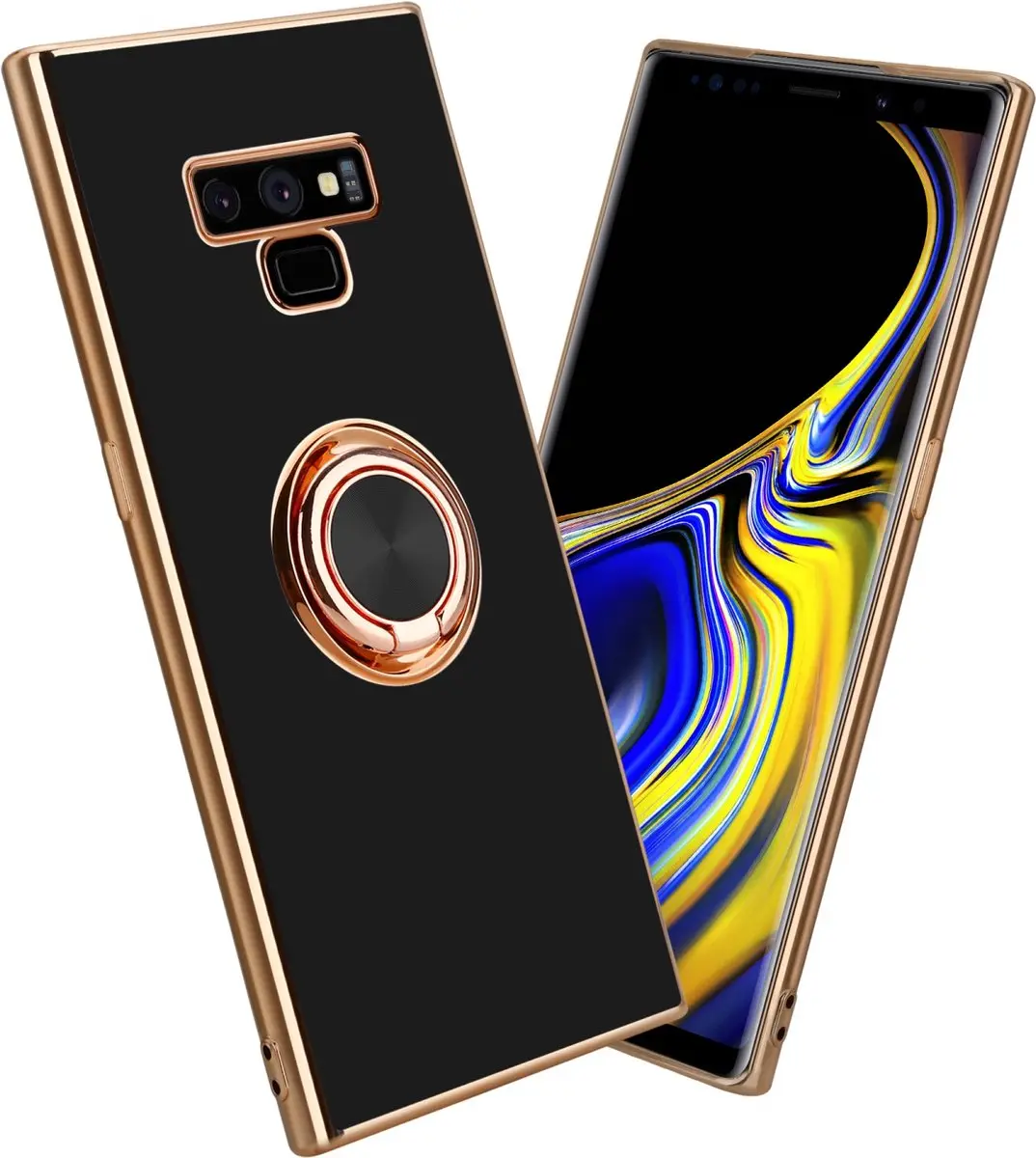 Cadorabo Hoesje geschikt voor Samsung Galaxy NOTE 9 in Glossy Zwart