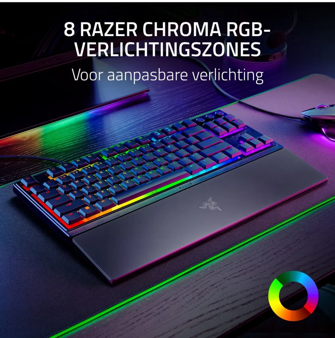 Razer Ornata V3 Tenkeyless - Gaming Toetsenbord - Low Profile - Ergonomisch - RGB - TKL - Qwerty