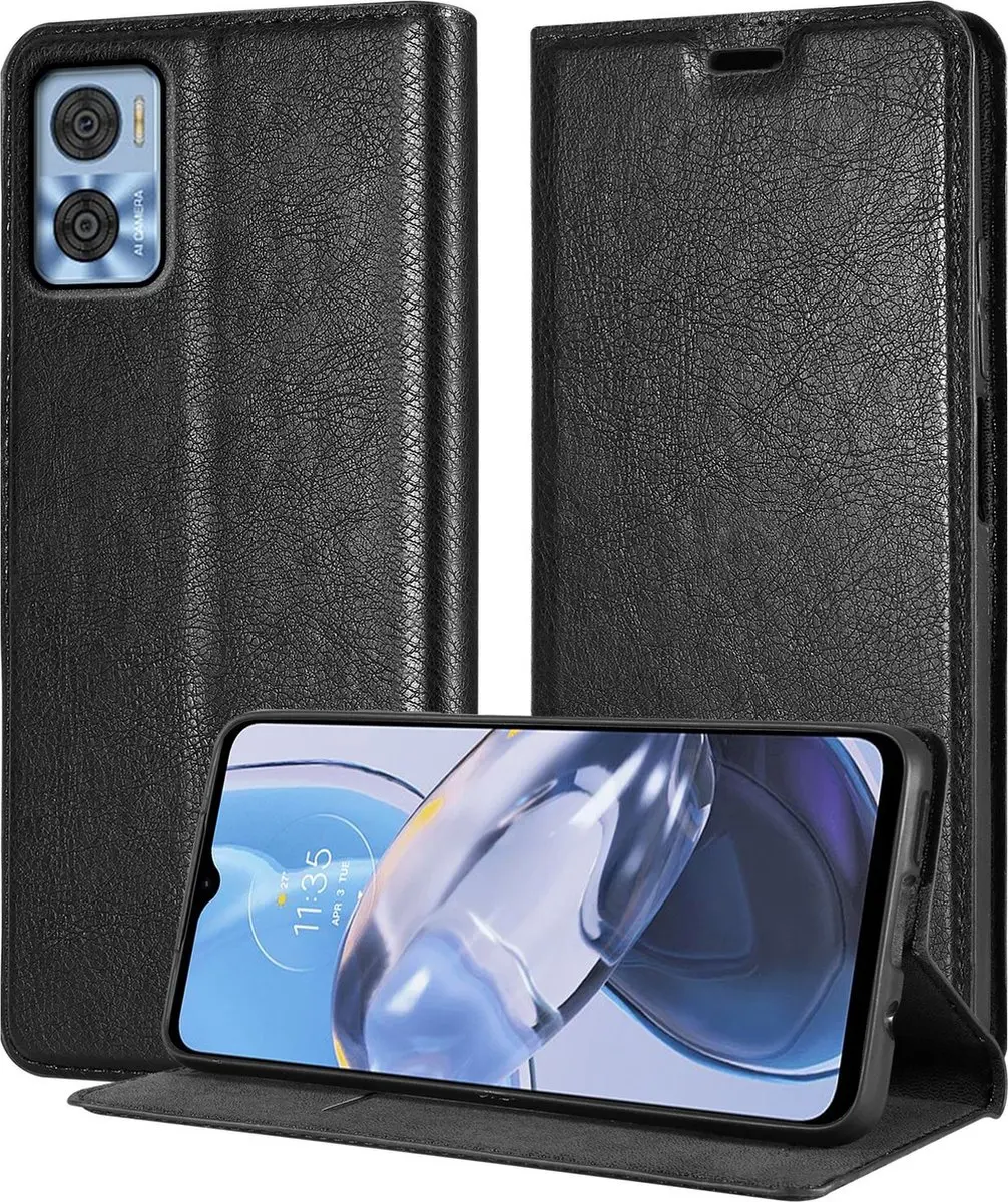 Cadorabo Hoesje geschikt voor Motorola MOTO E22 / E22i in ZWARTE NACHT