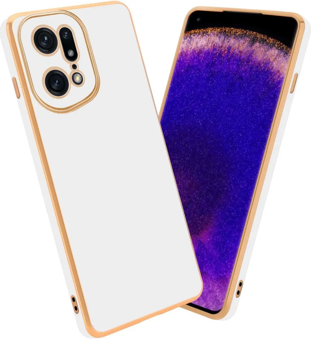 Cadorabo Hoesje geschikt voor Oppo FIND X5 PRO in Glossy Wit