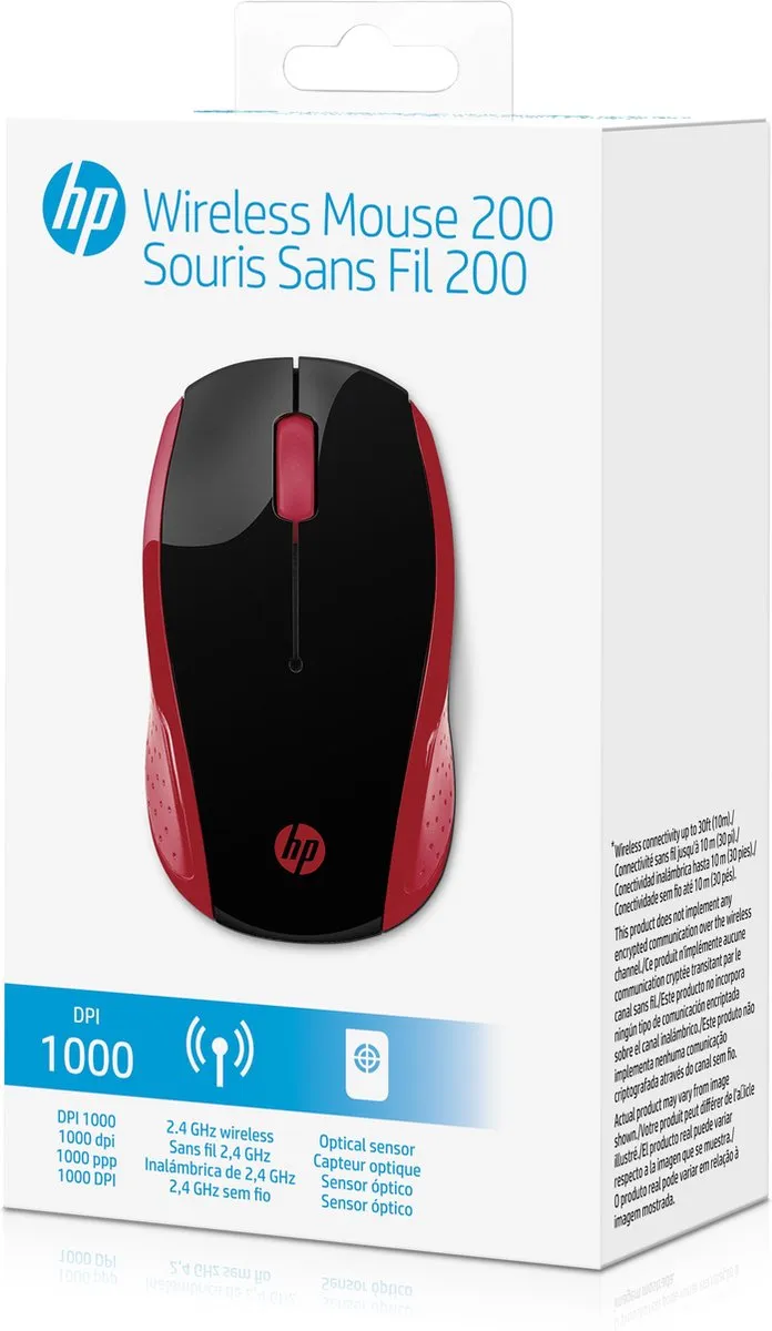 HP 2HU82AA Draadloze Muis - Rood