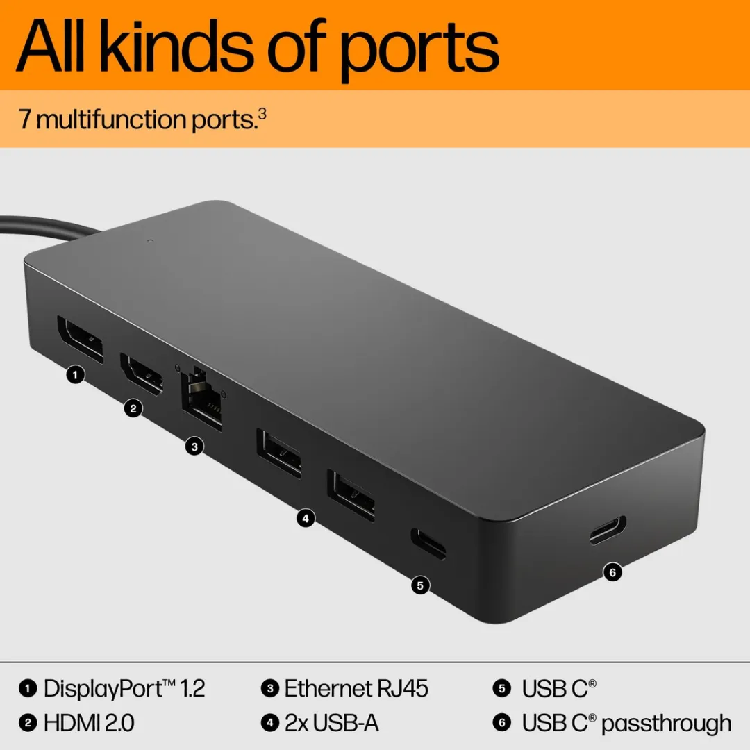 HP Universal USB-C Dock 9H0H9AA#ABB - 65W - USB-C Dockingstation