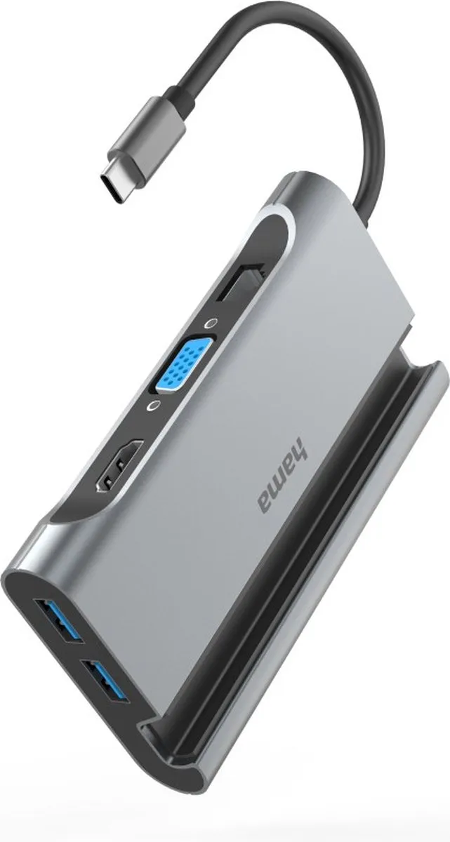 Hama USB-C Multiport Hub 7 Poorten - MPN 00200102 - Grijs