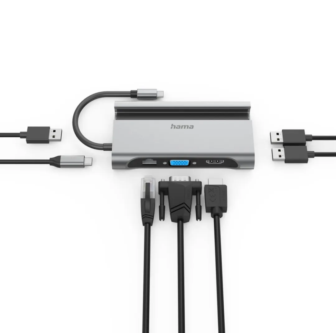 Hama USB-C Multiport Hub 7 Poorten - MPN 00200102 - Grijs