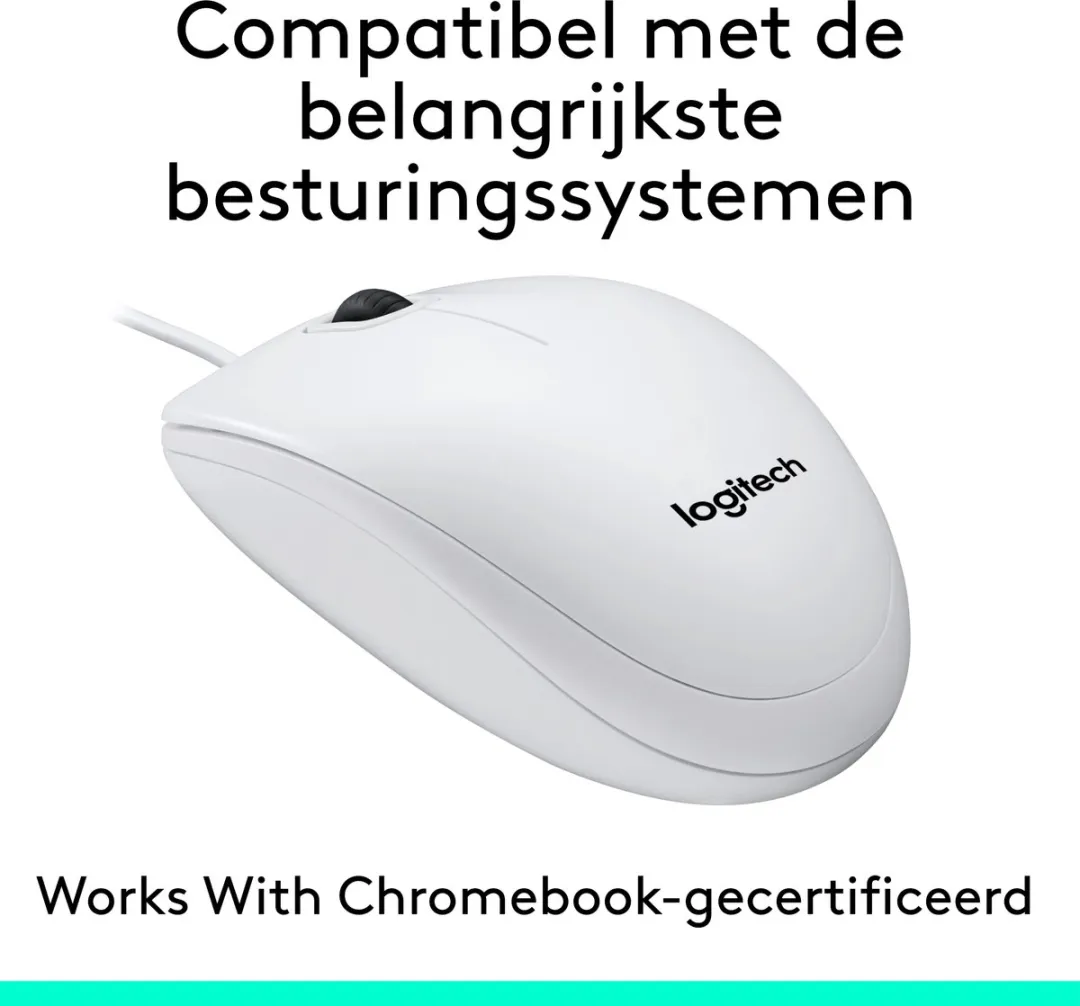 Logitech M100 Bedrade Muis - Wit - afbeelding 6 van 6