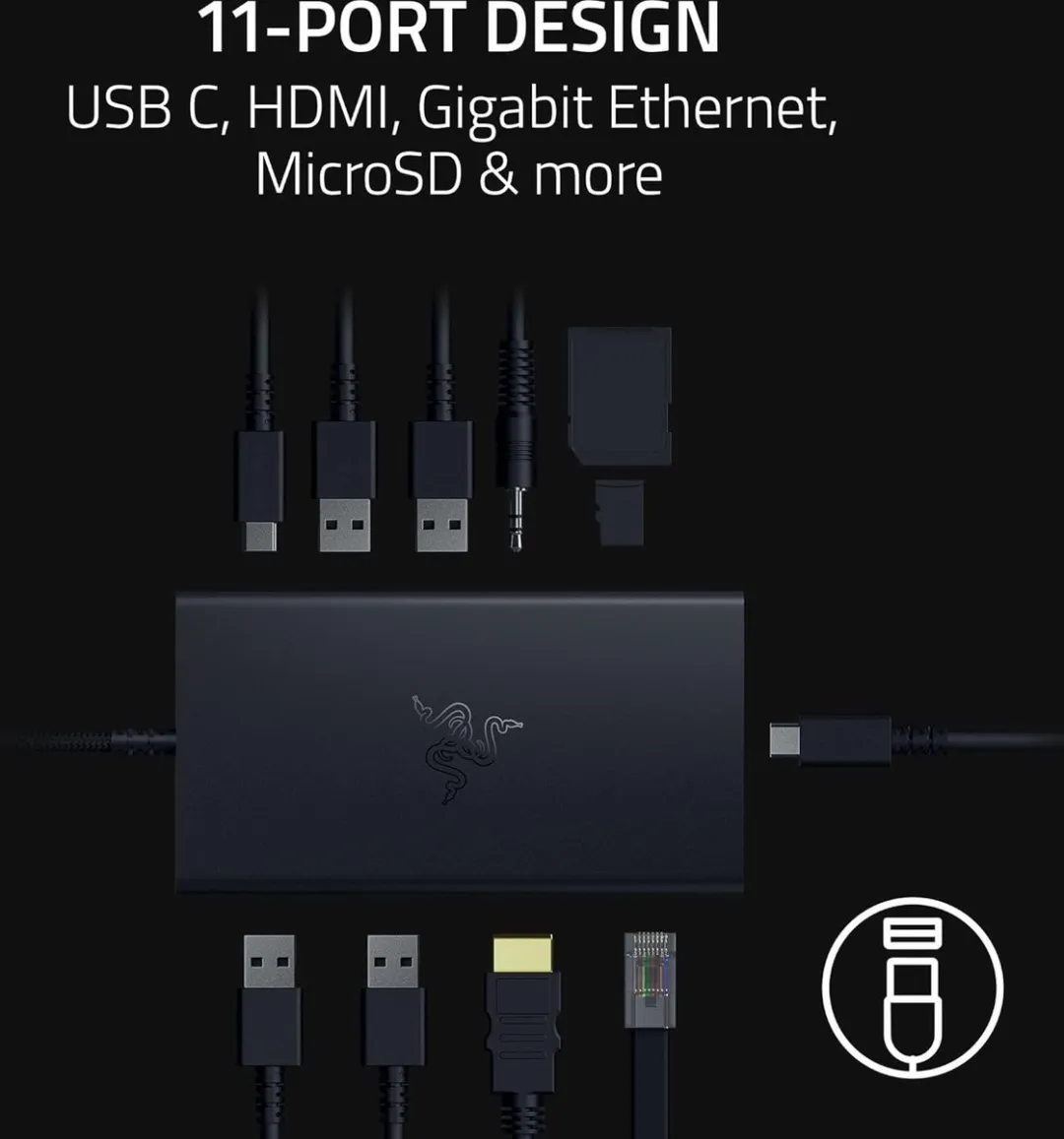 Razer USB-C Dock RC21-02250100-R3M1 - 11 Poorten - HDMI