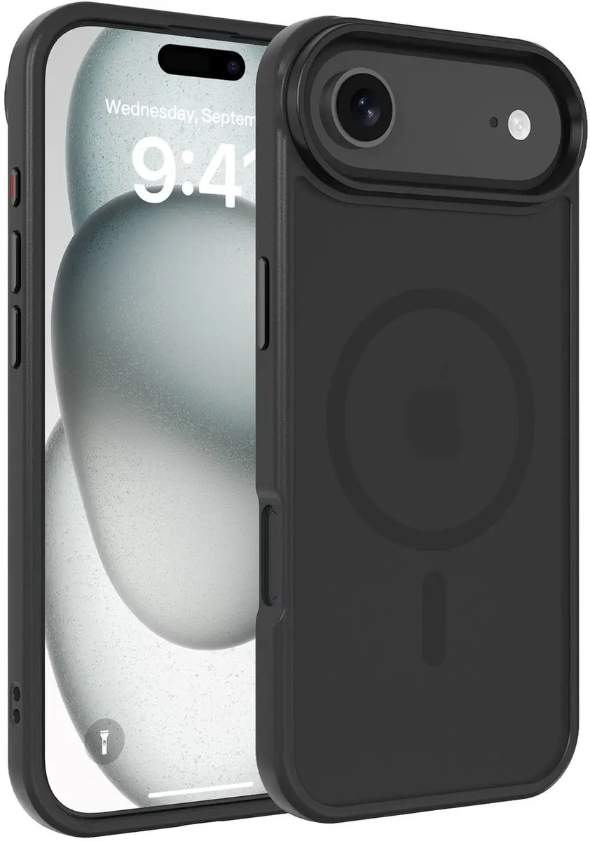 Cadorabo Hoesje geschikt voor iPhone 17 AIR Case in ZWART geschikt voor MagSafe