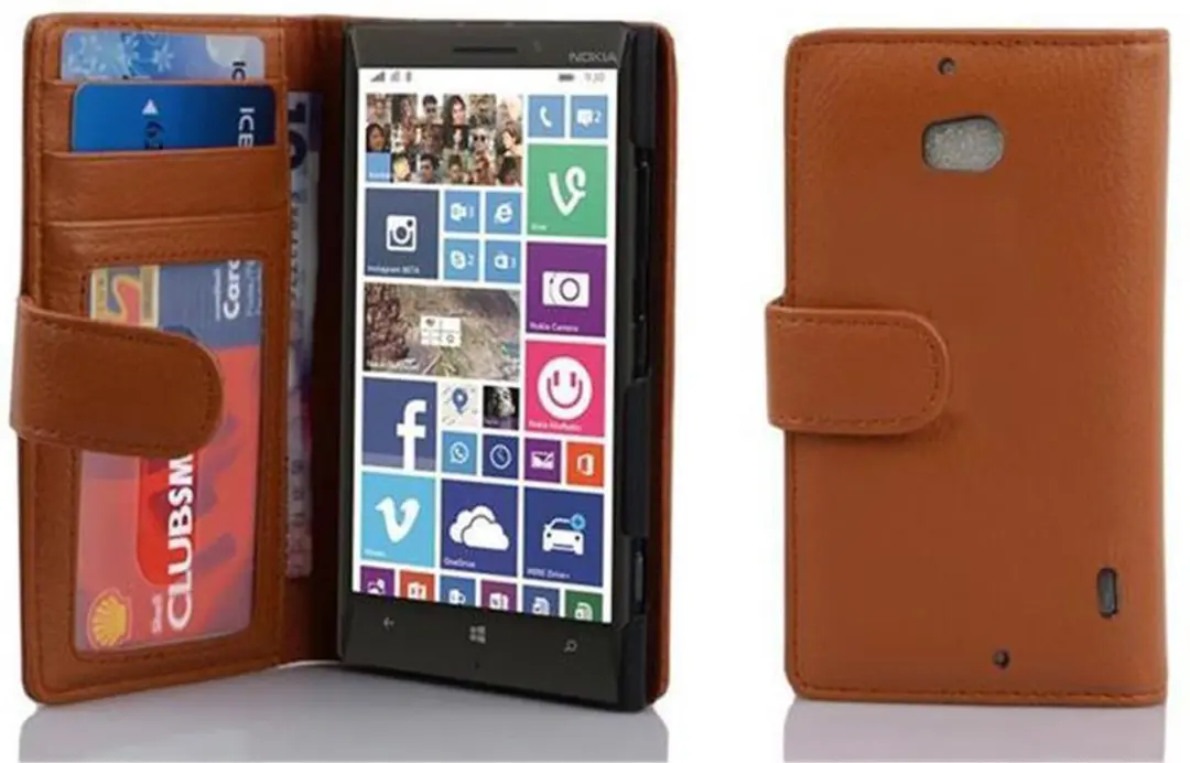 Cadorabo Hoesje geschikt voor Nokia Lumia 929 / 930 in COGNAC BRUIN