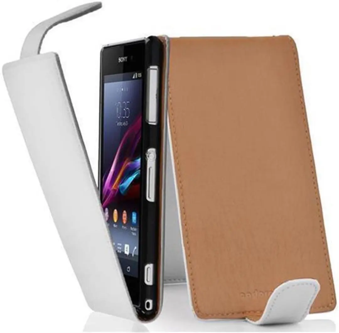 Cadorabo Hoesje geschikt voor Sony Xperia Z1 COMPACT in MAGNESIUM WIT