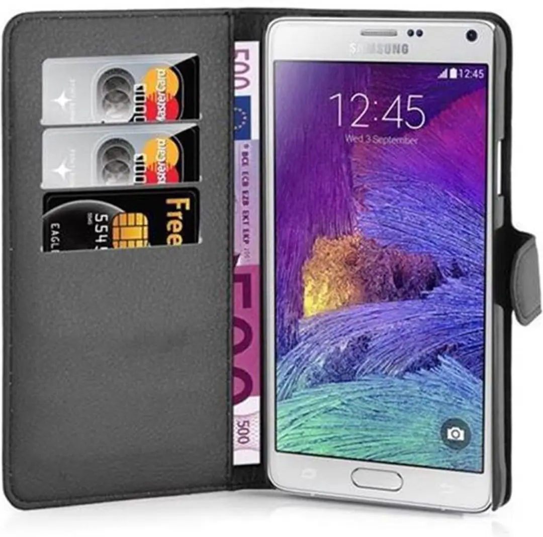 Cadorabo Hoesje geschikt voor Samsung Galaxy NOTE 4 in PHANTOM ZWART