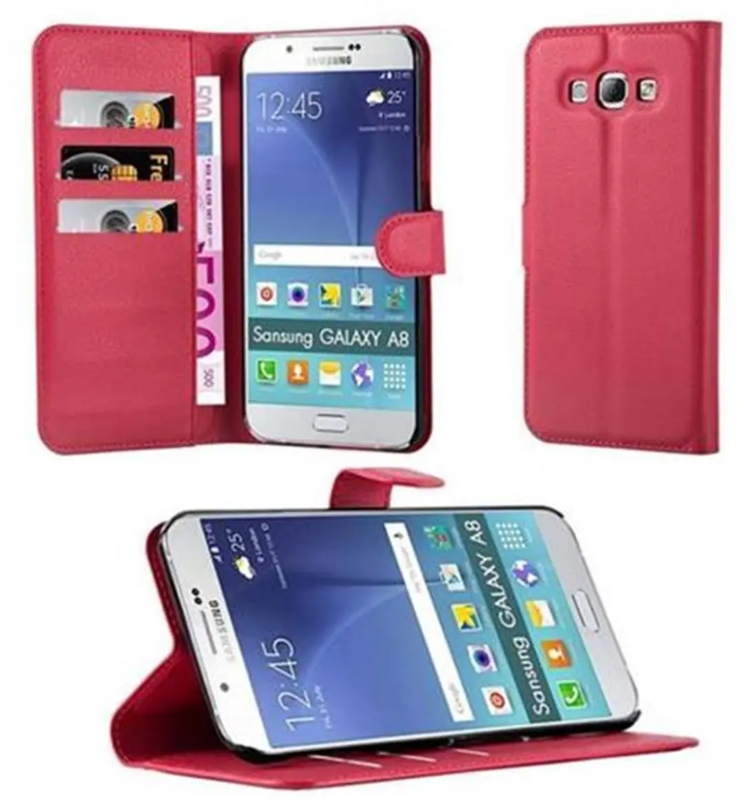 Cadorabo Hoesje geschikt voor Samsung Galaxy A8 2015 in KARMIJN ROOD